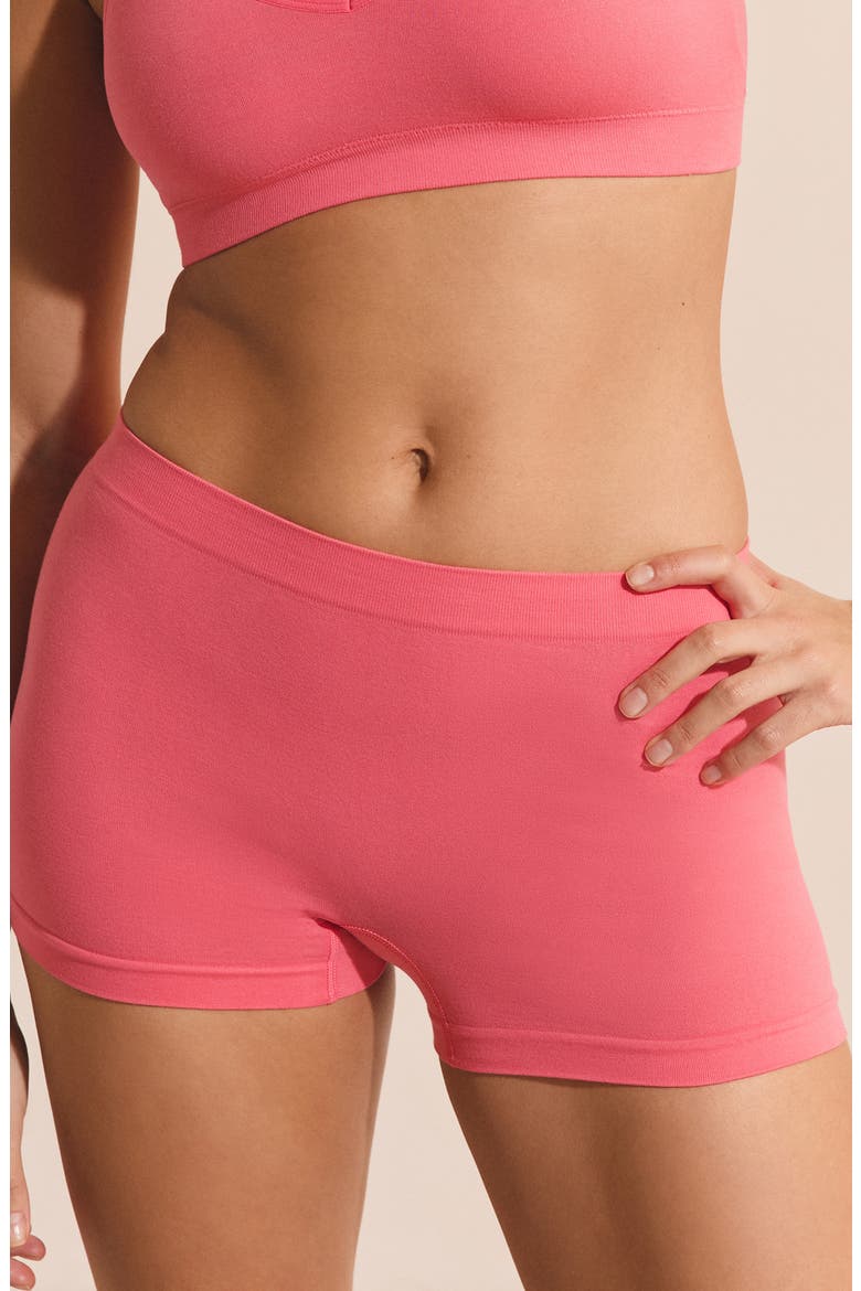 Amande Seamless Cotton Blend Boyshorts, Main, color, GRENADINE