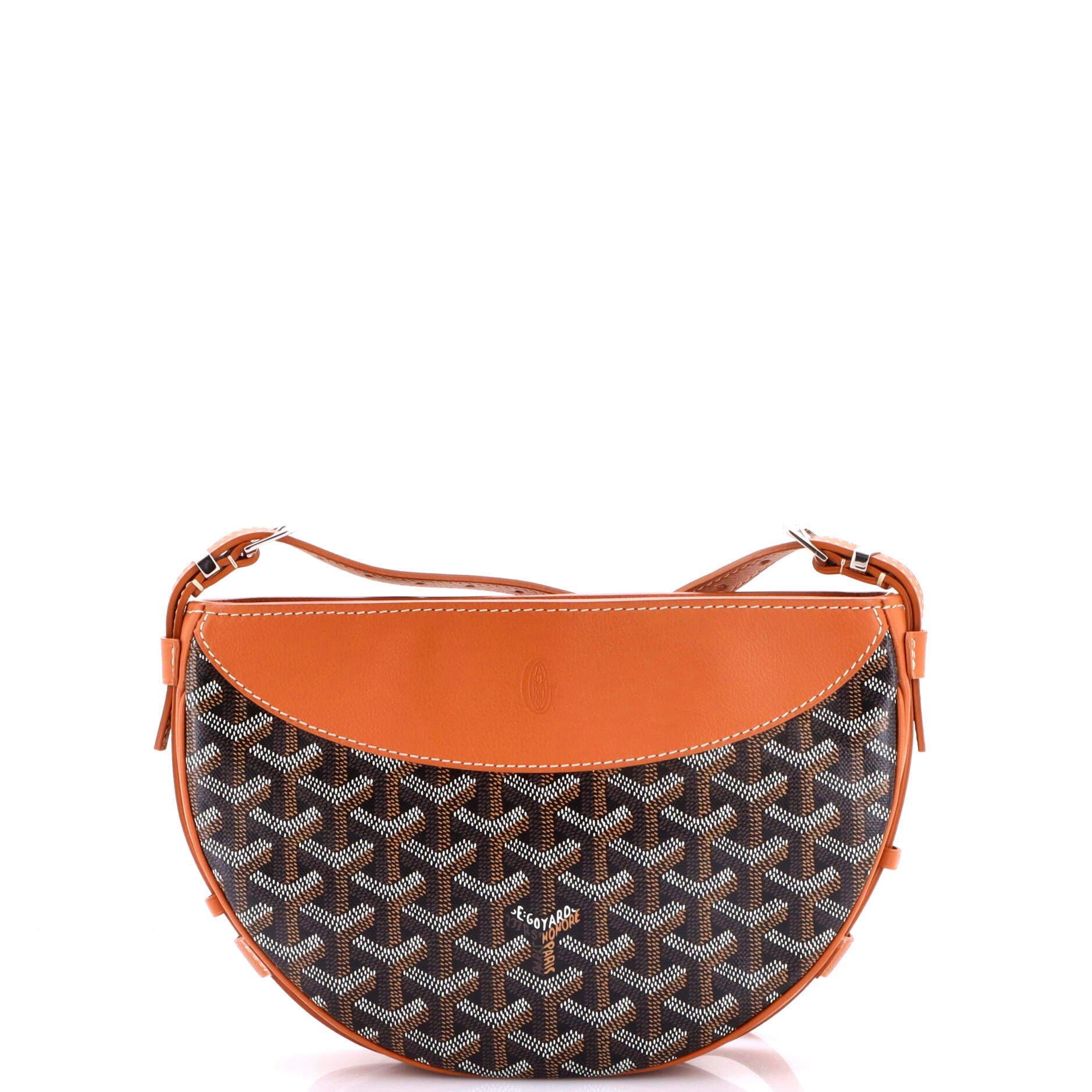 Pre-Owned Goyard Hirondelle Shoulder Bag Coated Canvas and Leather, Main, color, Brown