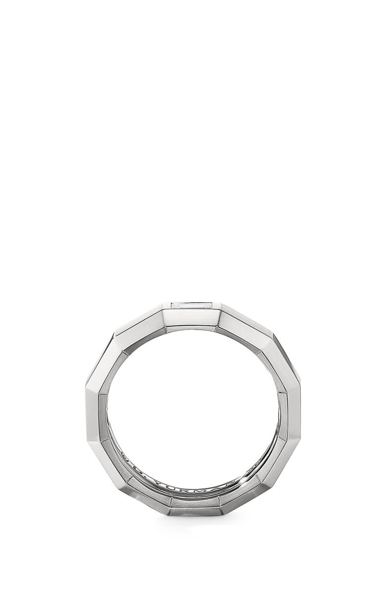 David Yurman Faceted Band Ring in 18K Yellow Gold with Diamonds, Alternate, color, White Gold