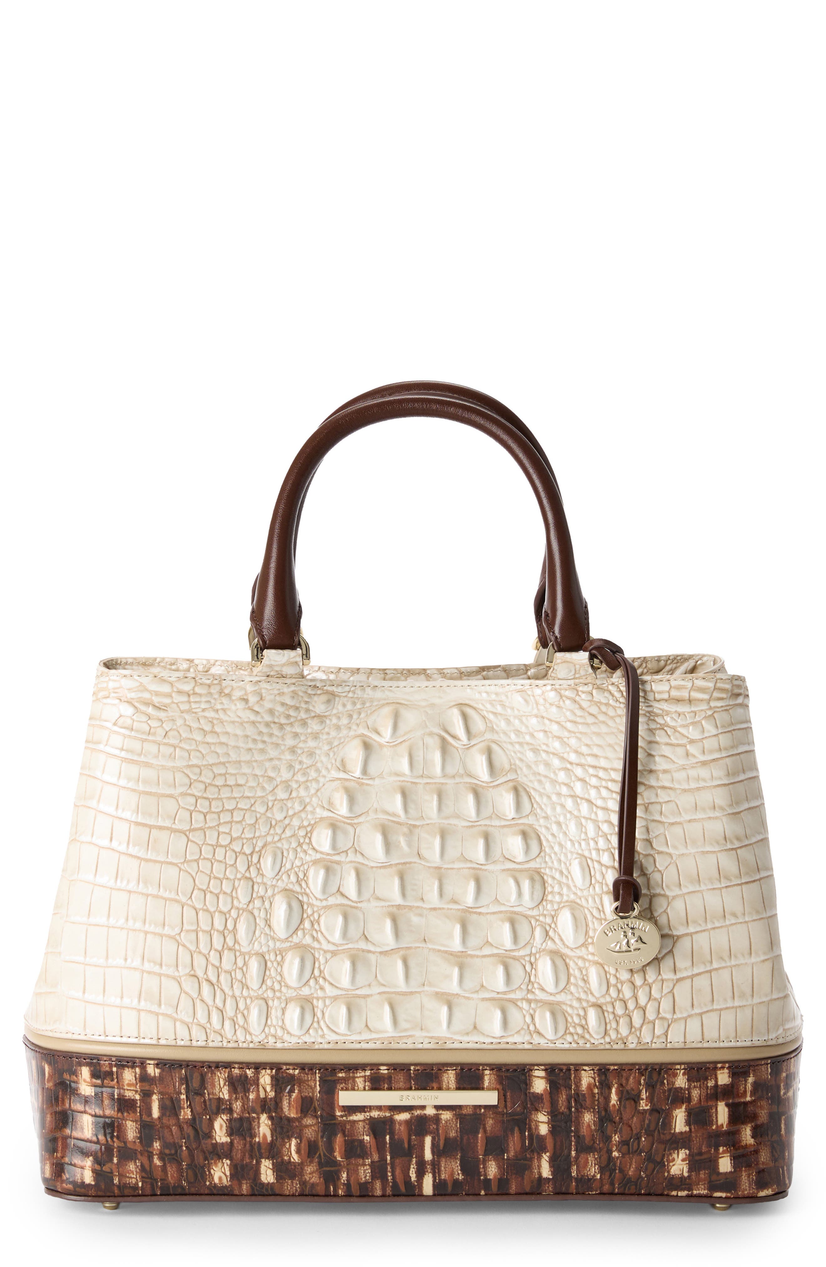 Brahmin Small Denise Croc Embossed Leather Satchel In Multi