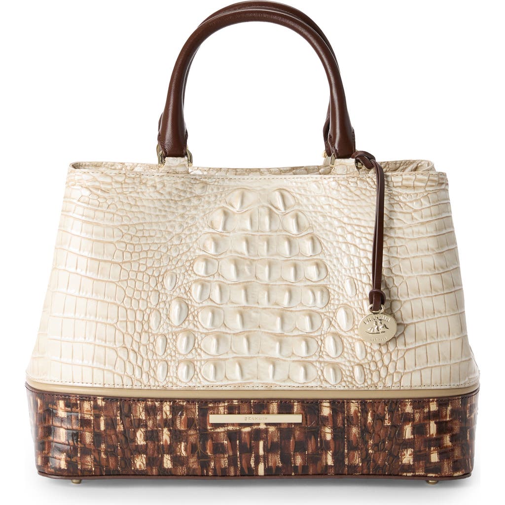 Brahmin Small Denise Croc Embossed Leather Satchel In Multi