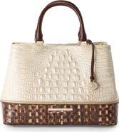 Brahmin Small Denise Croc Embossed Leather Satchel
