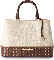 Brahmin Small Denise Croc Embossed Leather Satchel