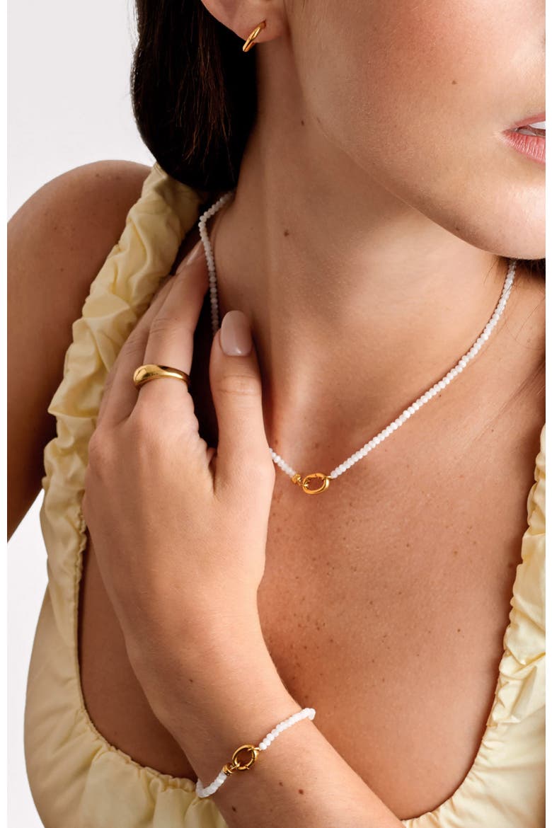 Moonstone Necklace, Alternate, color, Gold