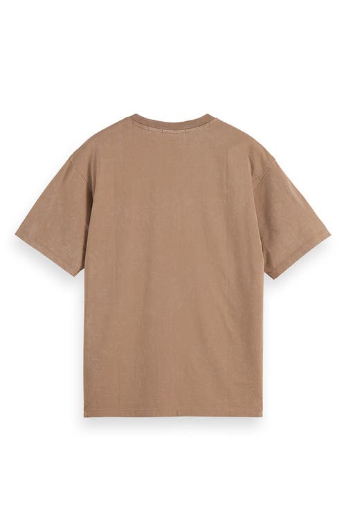 Scotch & Soda Oversize Logo Cotton Graphic T-shirt In Brown