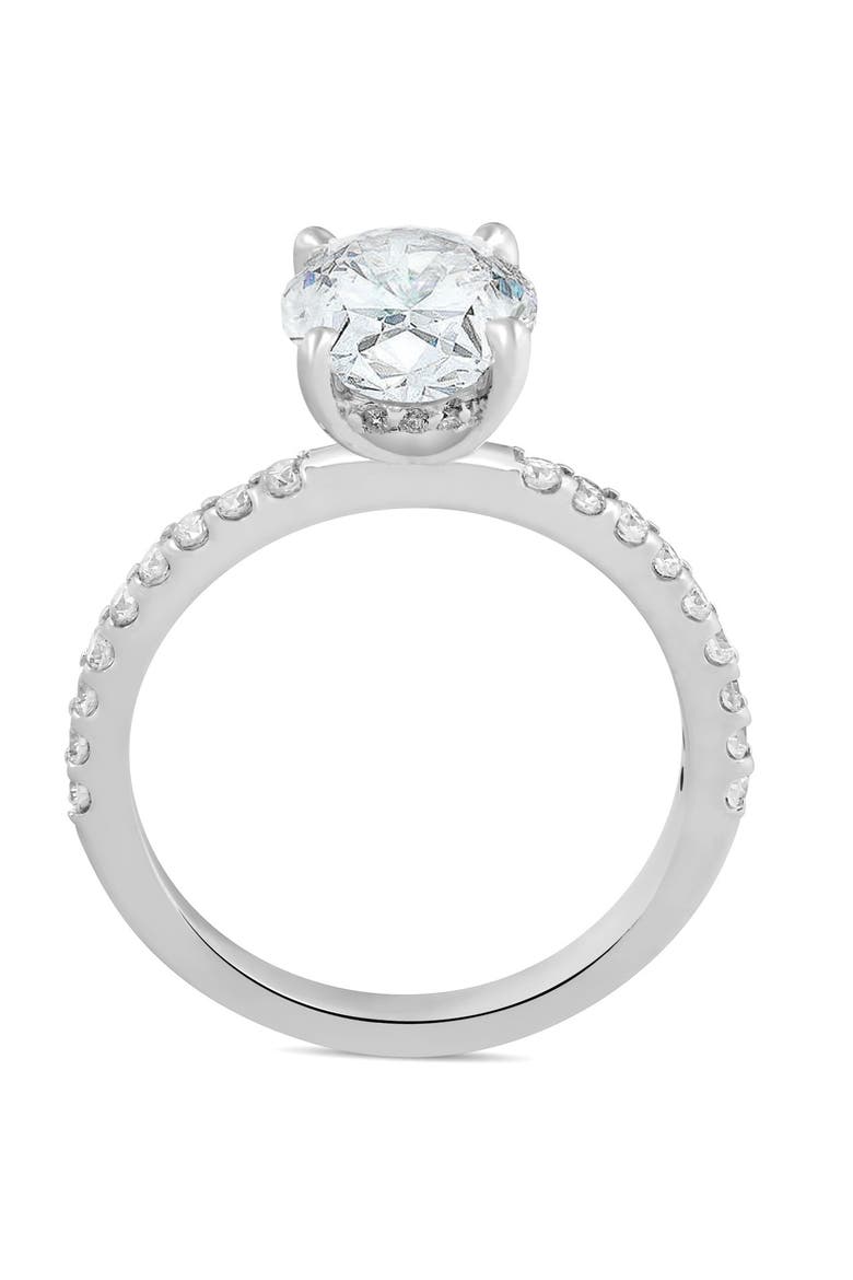Certified 3 3/8Ct Oval Diamond Engagement Ring Hidden Halo Lab Grown Gold, Alternate, color, 14k White Gold