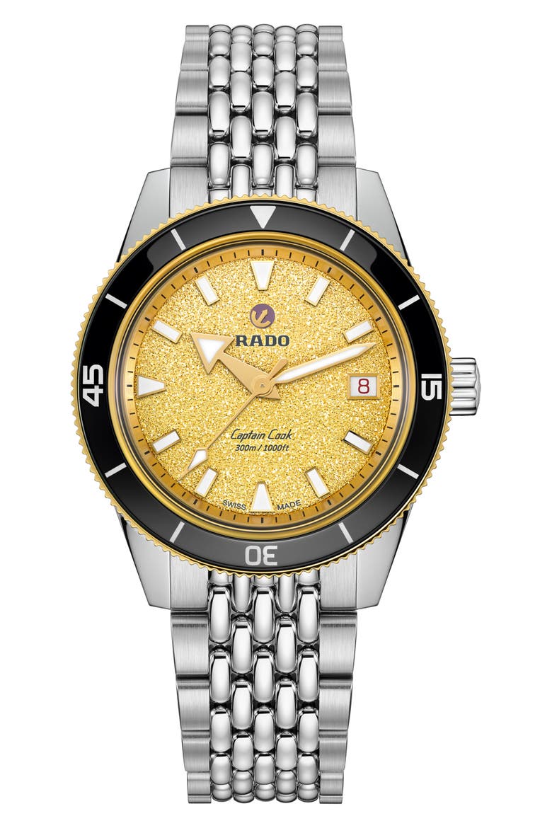 Captain Cook Automatic Bracelet Watch, 37mm, Main, color, YELLOW GOLD