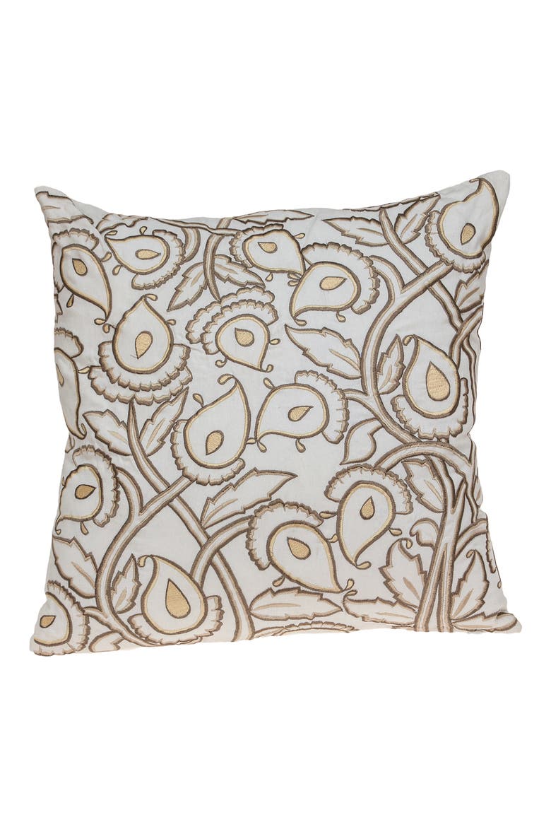 Celeste Embroidered Throw Pillow, Main, color, WHITE