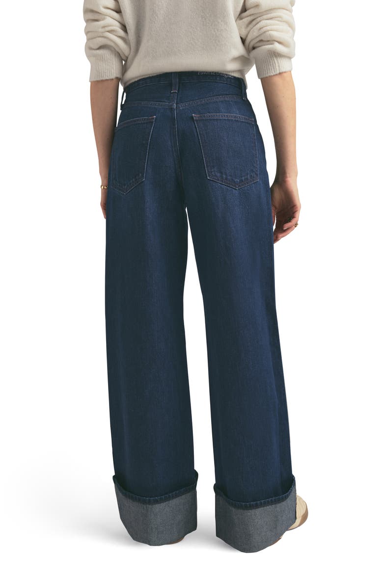 The Masha Shortie Cuffed High Waist Wide Leg Jeans, Alternate, color, BELMONT