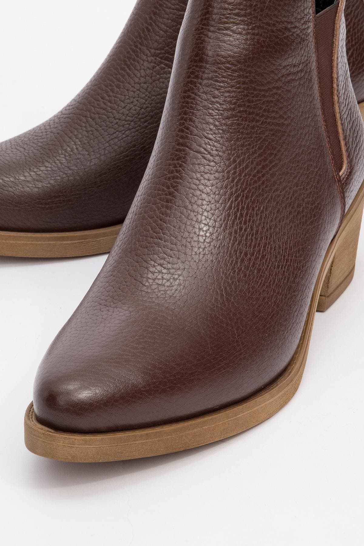 Dovena Leather Block Heel Ankle Boot, Alternate, color, Brown Leather