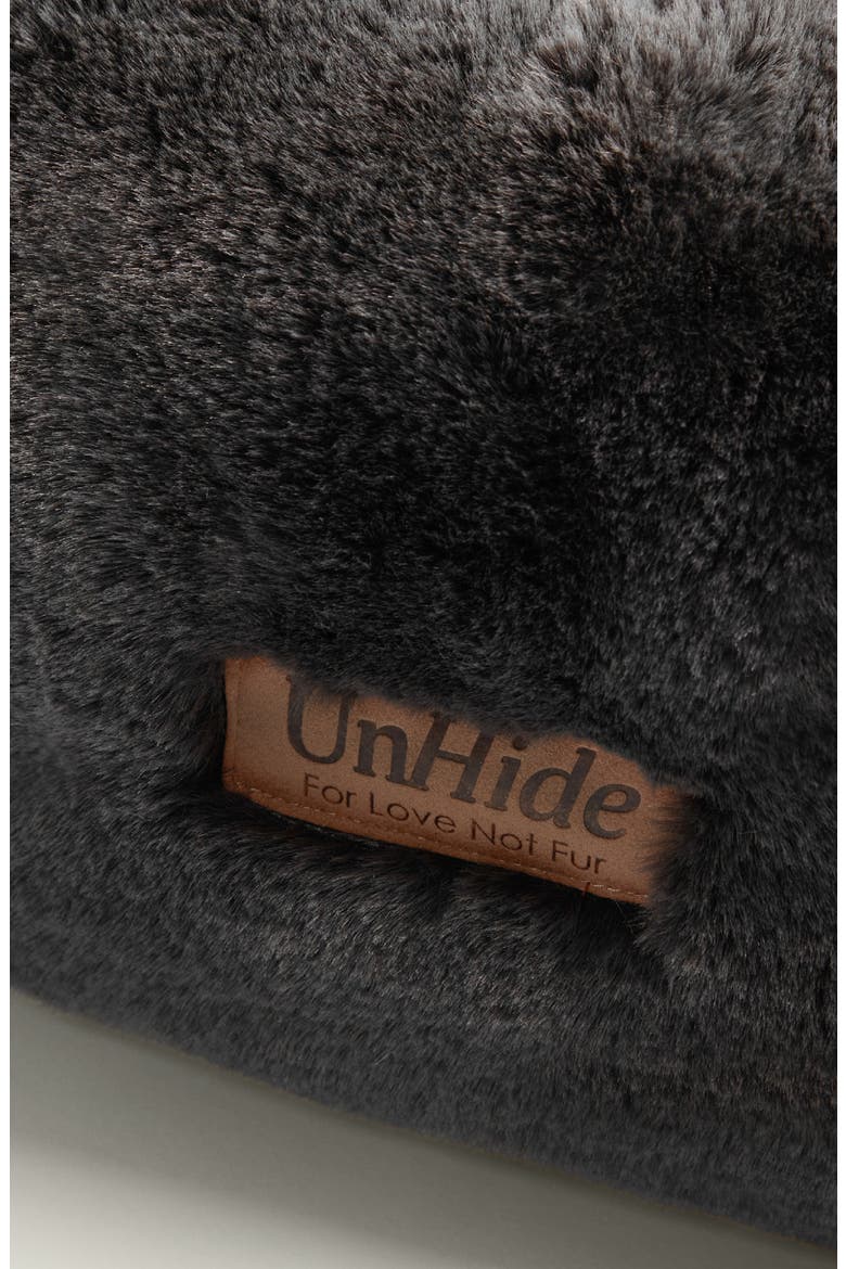 Faux Fur Pet Bed, Alternate, color, CHARCOAL CHARLIE