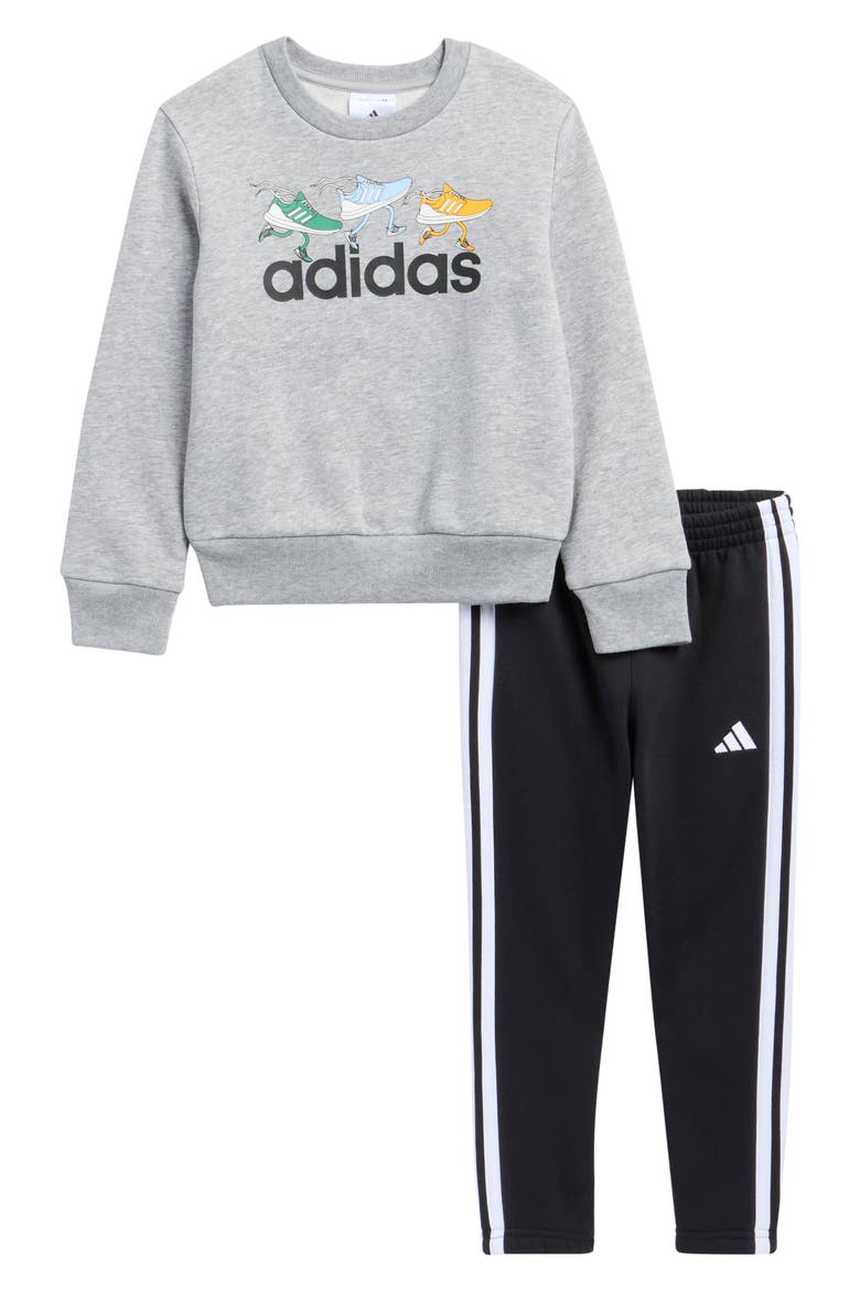 Kids' Crew Fleece Sweater and Leggings Set, Main, color, MEDIUM GREY HEATHER