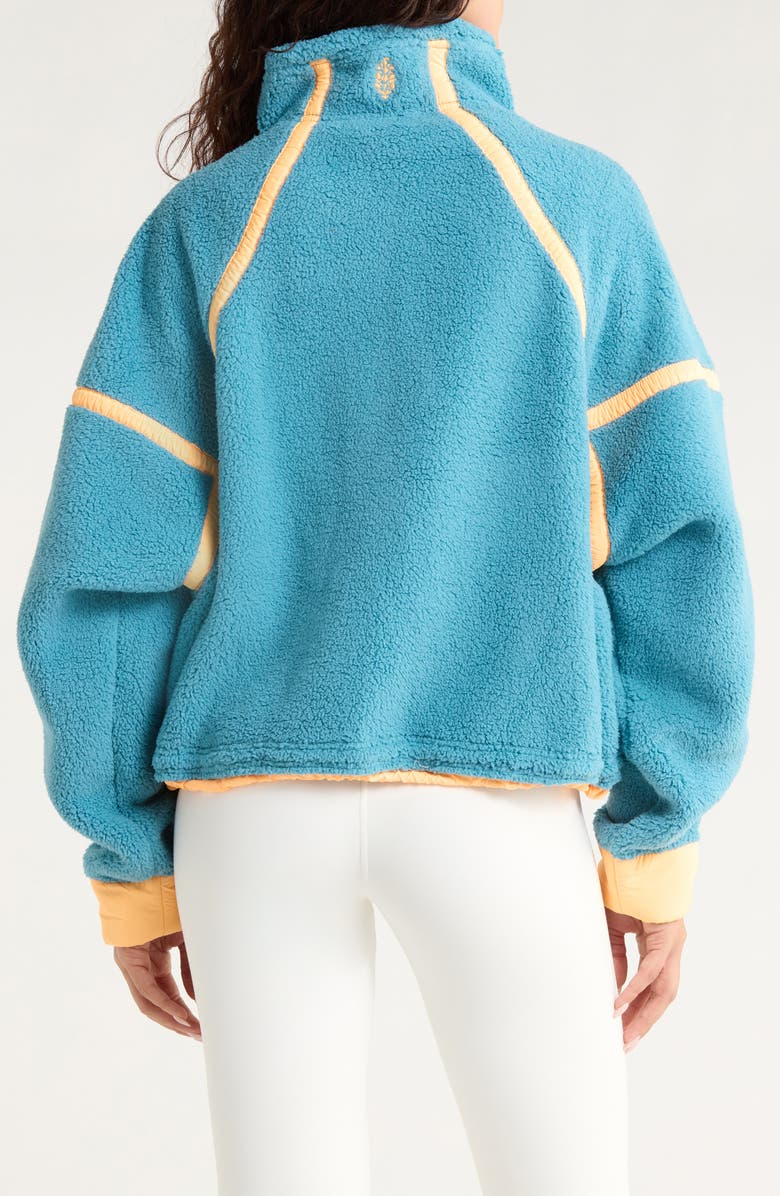 Free People FP Movement Mountain High Fleece Half Zip Pullover, Alternate, color, Celestial Blue