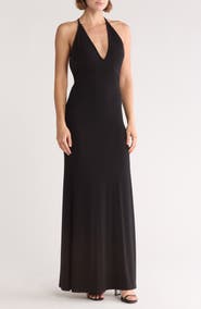 GO COUTURE Plunge Neck Maxi Dress