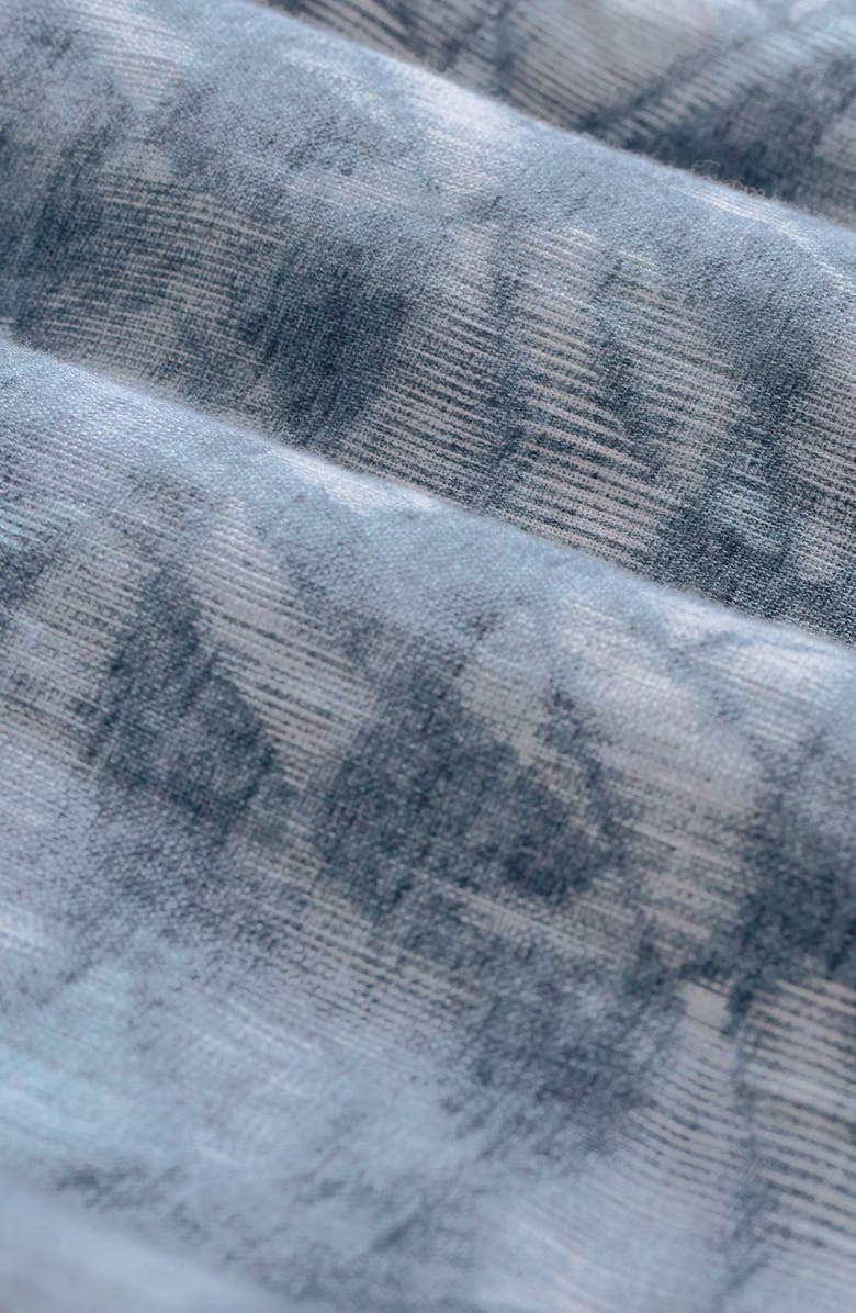 Bugatchi Julian Shaped Fit Abstract Leaf Print Linen Button-Up Shirt, Alternate, color, Ether