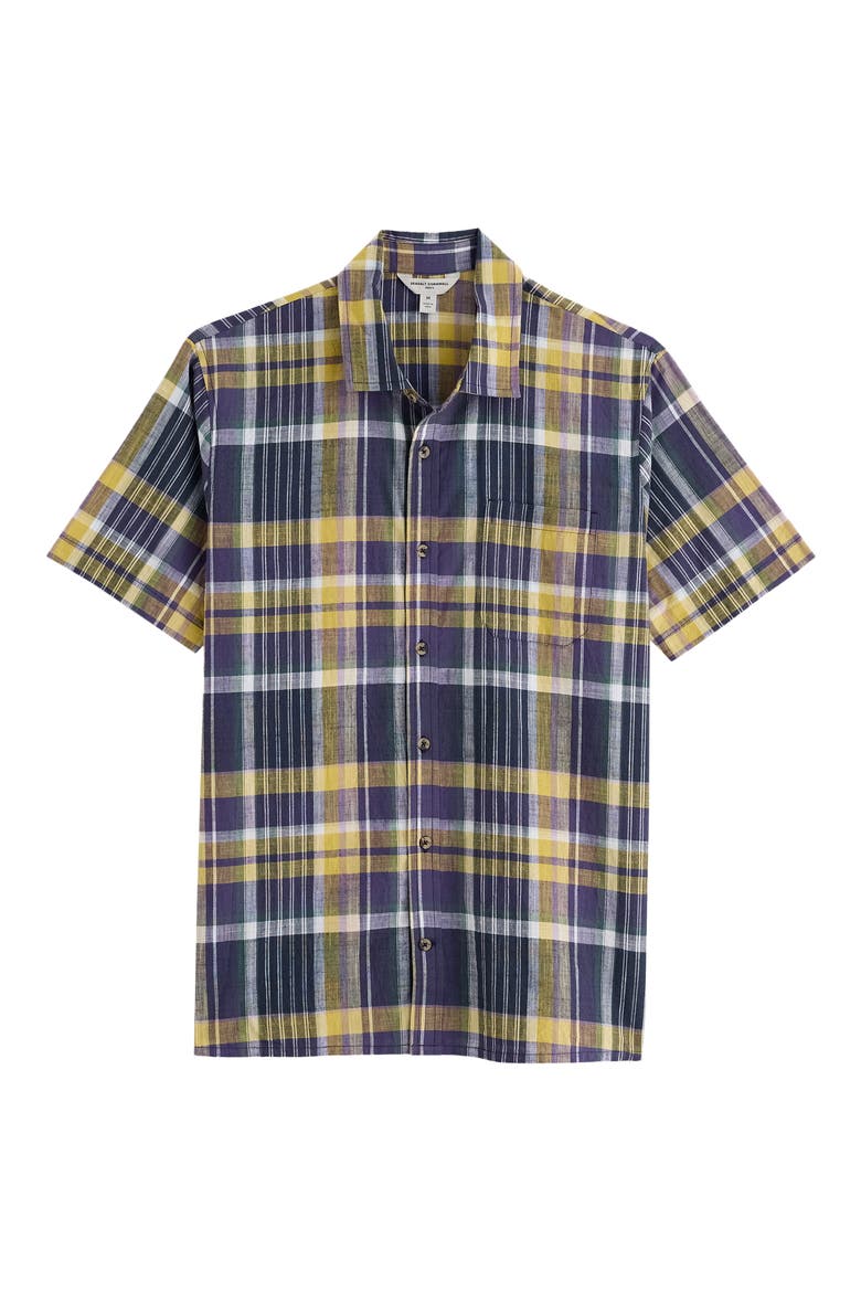 Skylight Cave Plaid Organic Cotton Button-Up Shirt, Alternate, color, MOWHAY SQUALL