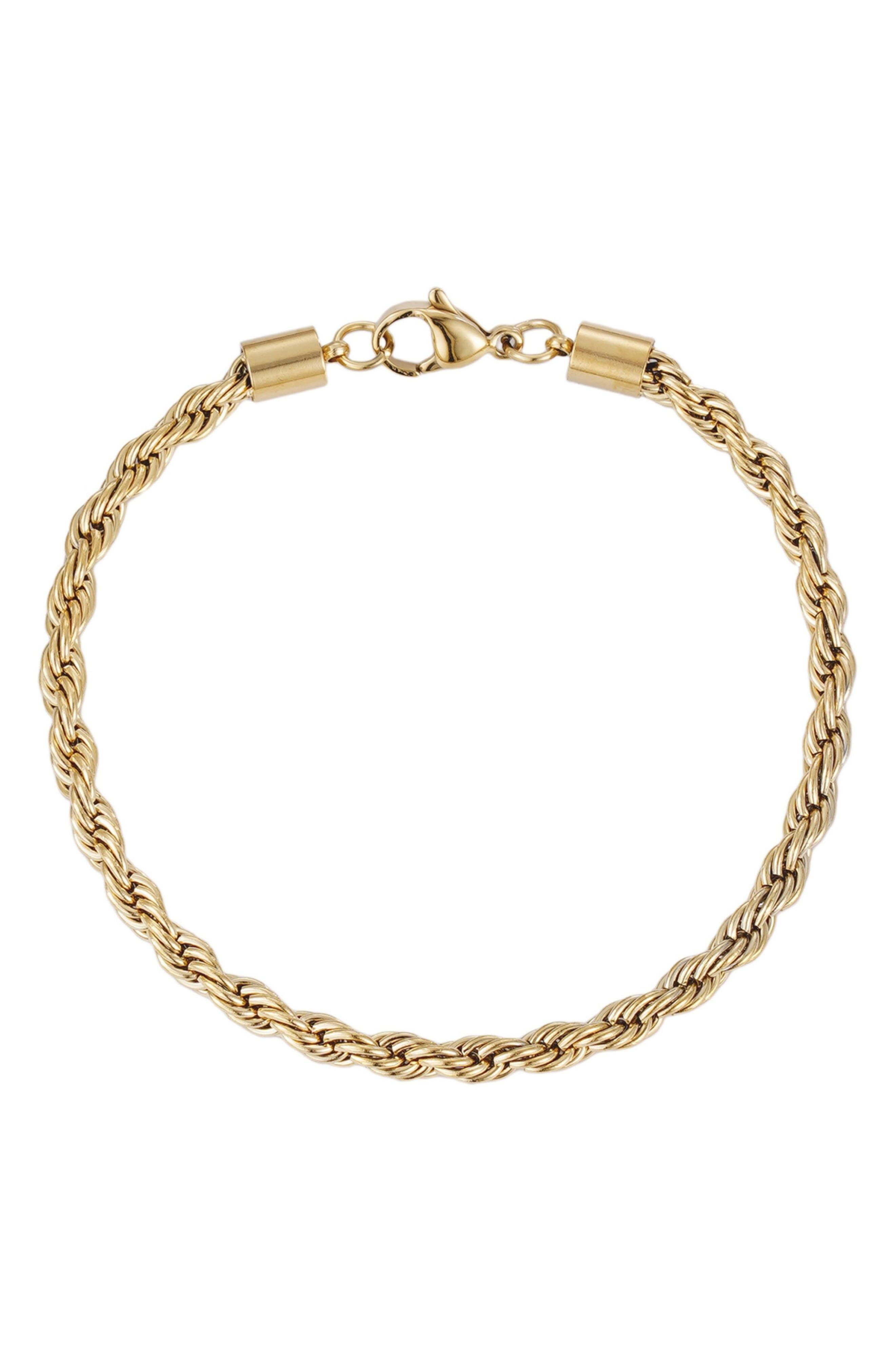 Adornia 18K Gold Plated Stainless Steel Rope Chain Bracelet