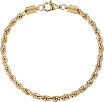 18K Gold Plated Stainless Steel Rope Chain Bracelet
