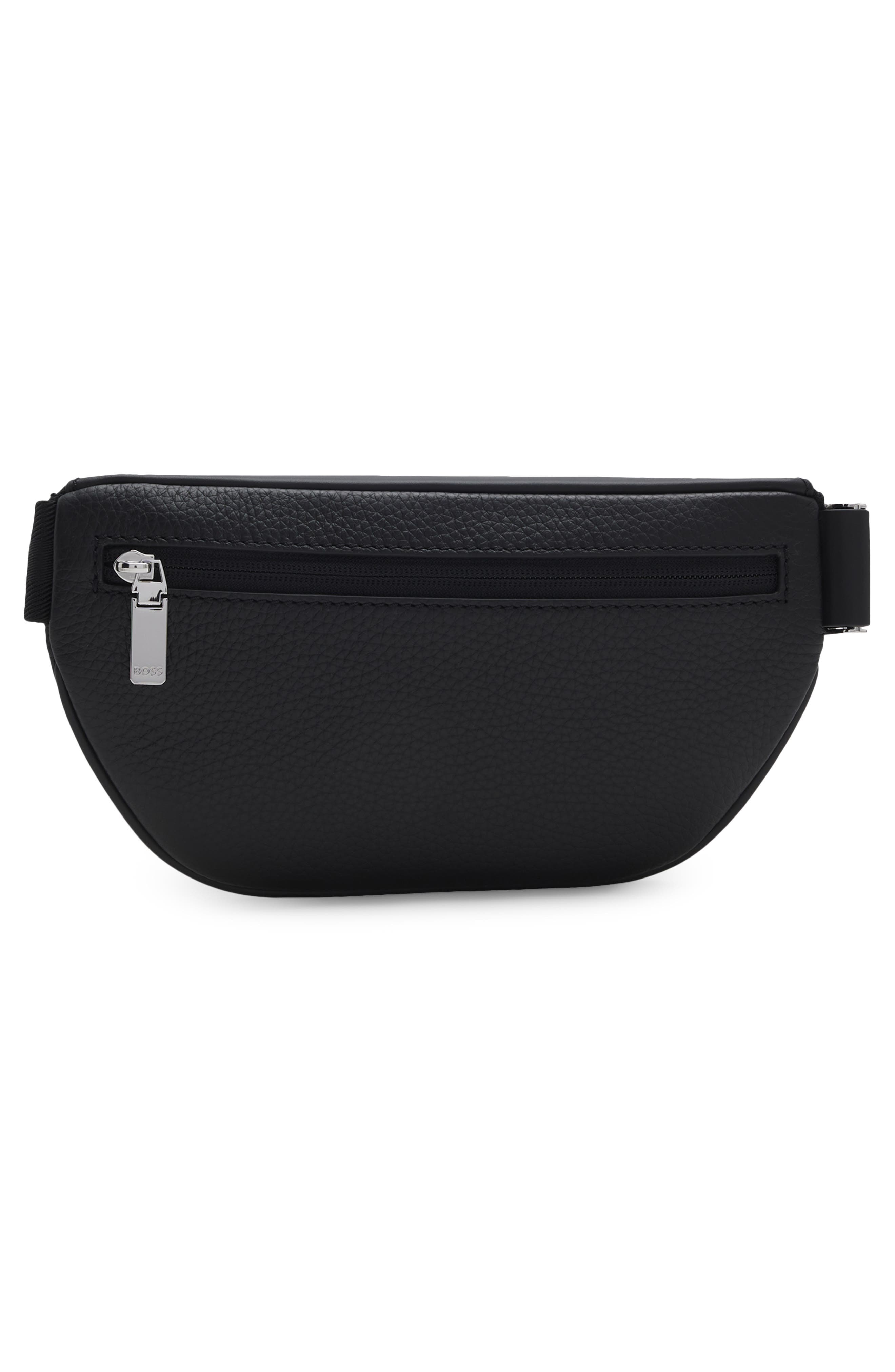 HUGO New Crosstown Leather Belt Bag, Alternate, color, Black