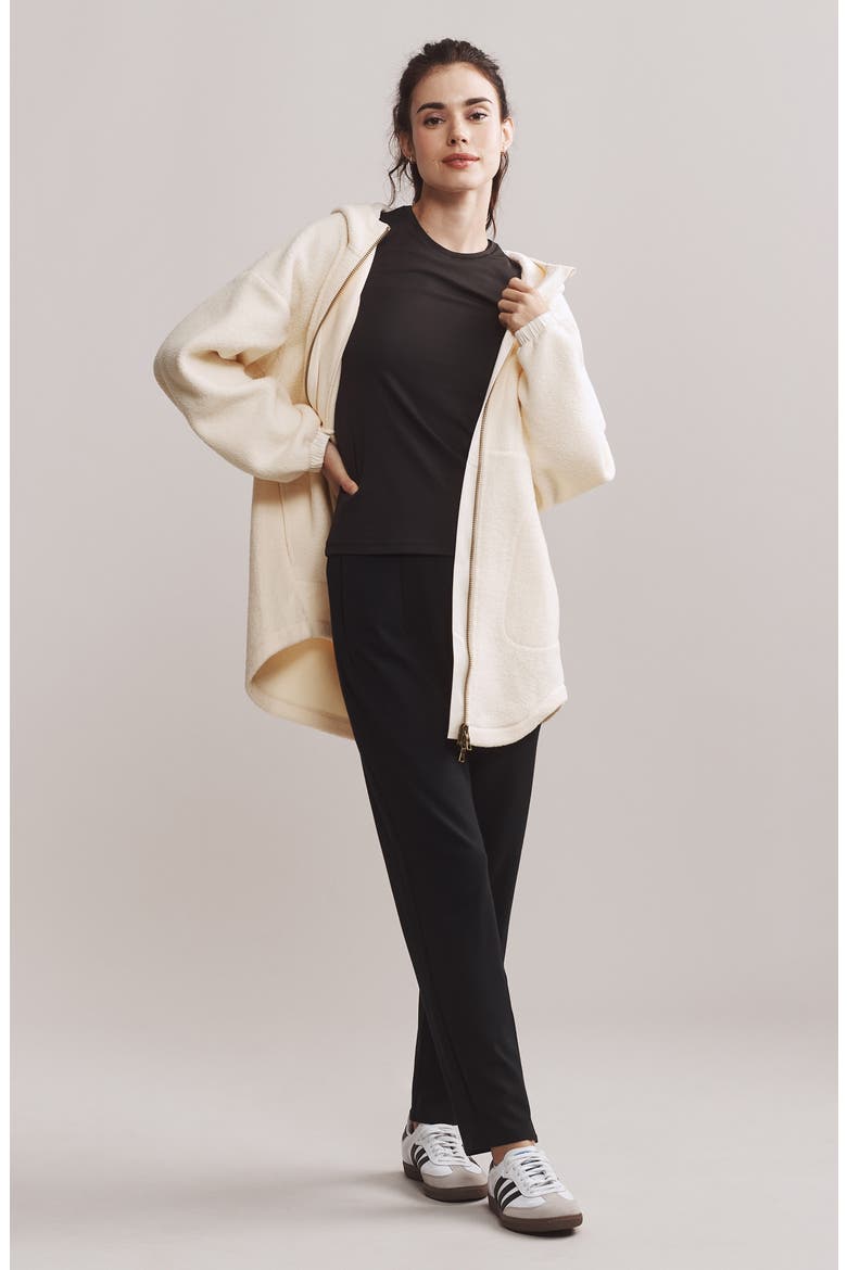 Aloft Full Zip Fleece Hoodie, Alternate, color, CREAM