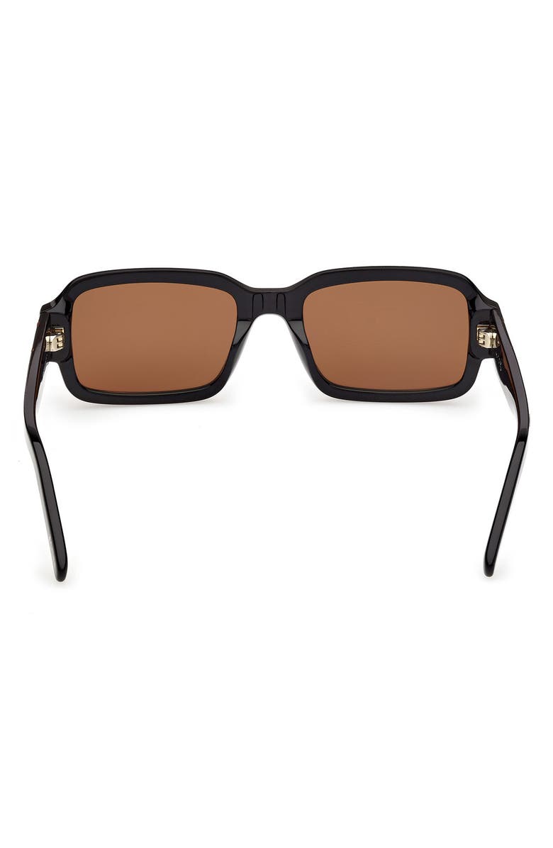 MCM 54mm Rectangular Sunglasses, Alternate, color, Shiny Black / Solid Cognac