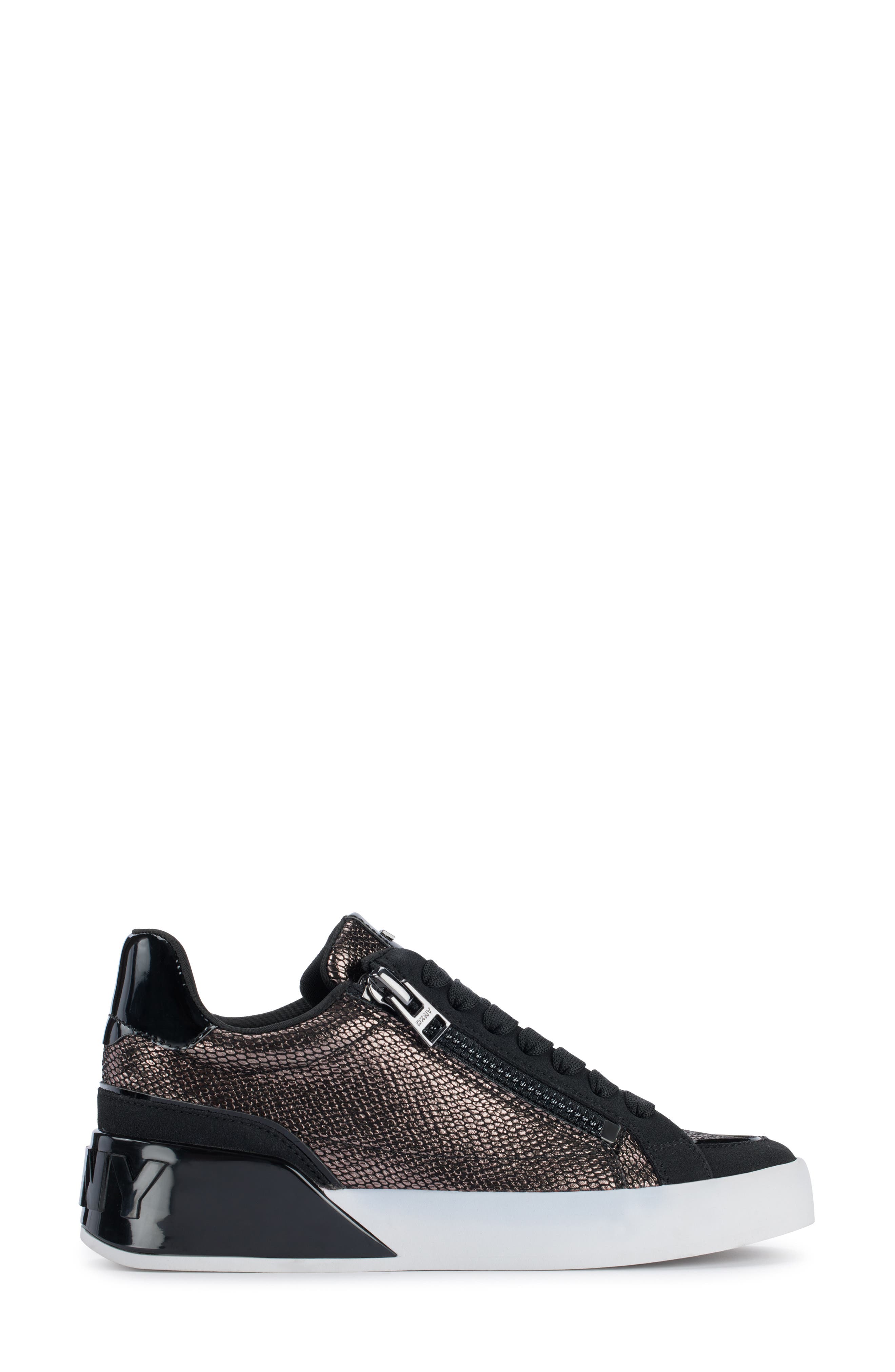 DKNY Mei Sneaker, Alternate, color, Pewter/ Black