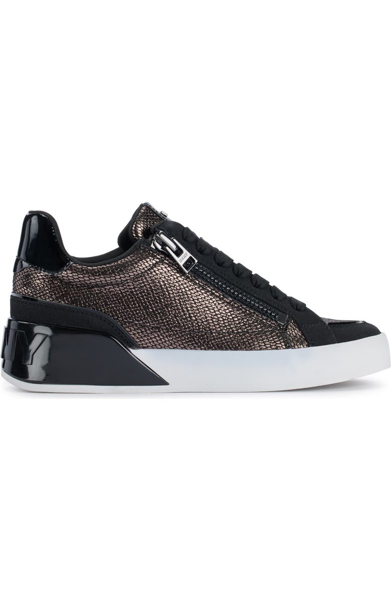 DKNY Mei Sneaker, Alternate, color, Pewter/ Black