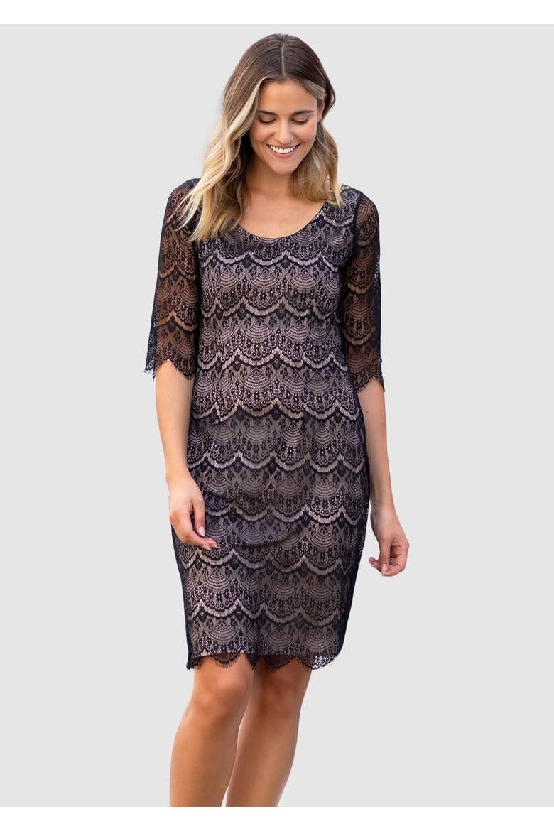 Maya Lace Dress, Main, color, Black