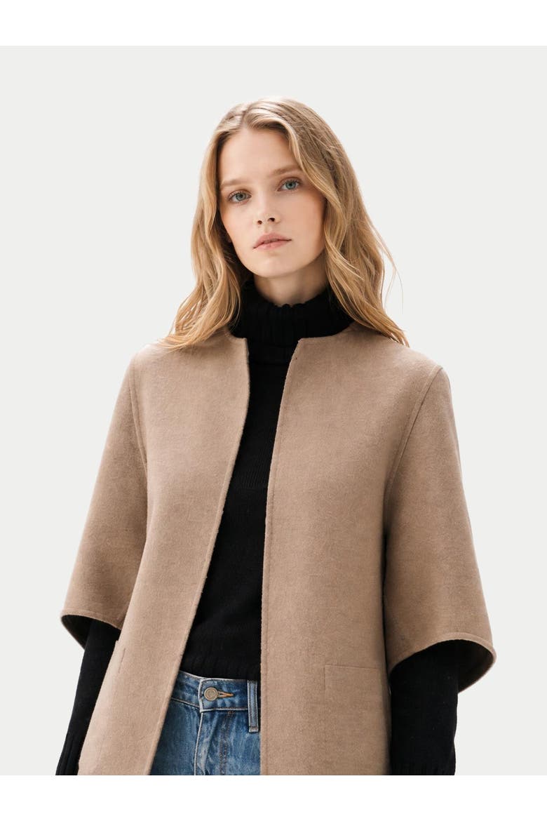 Patch Pocket Cashmere Poncho Jacket, Alternate, color, dark navy