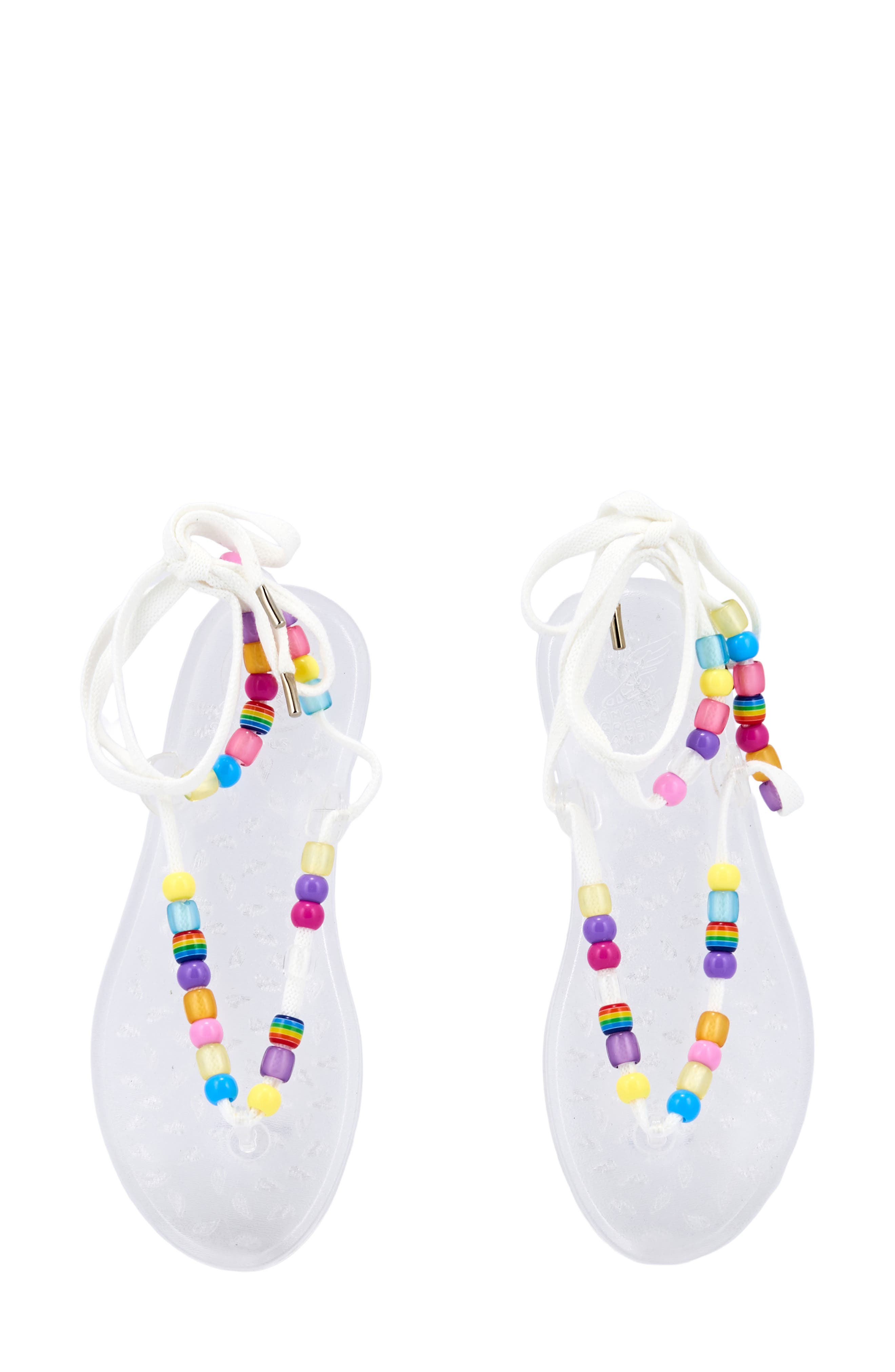 Ancient Greek Sandals Esther Beaded Ankle Strap Sandal, Alternate, color, White
