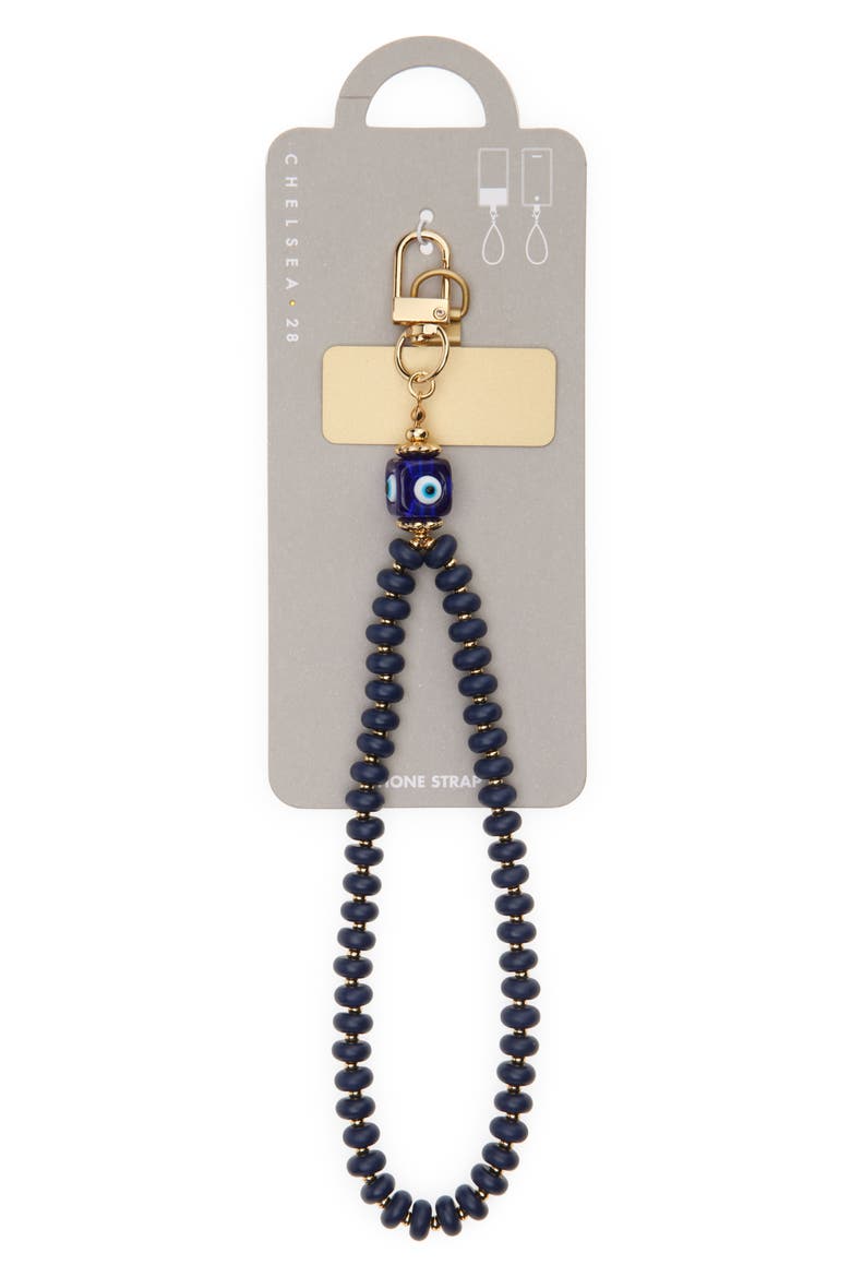 Evil Eye Beaded Phone Wrist Strap, Alternate, color, BLUE- GOLD