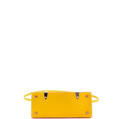 Pre-owned Goyard Goyard Saigon Top Handle Bag Coated Canvas With Leather Pm In Yellow