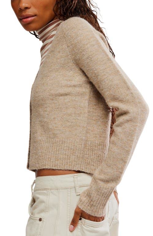 Free People School Girl Cropped Cardigan In Brown