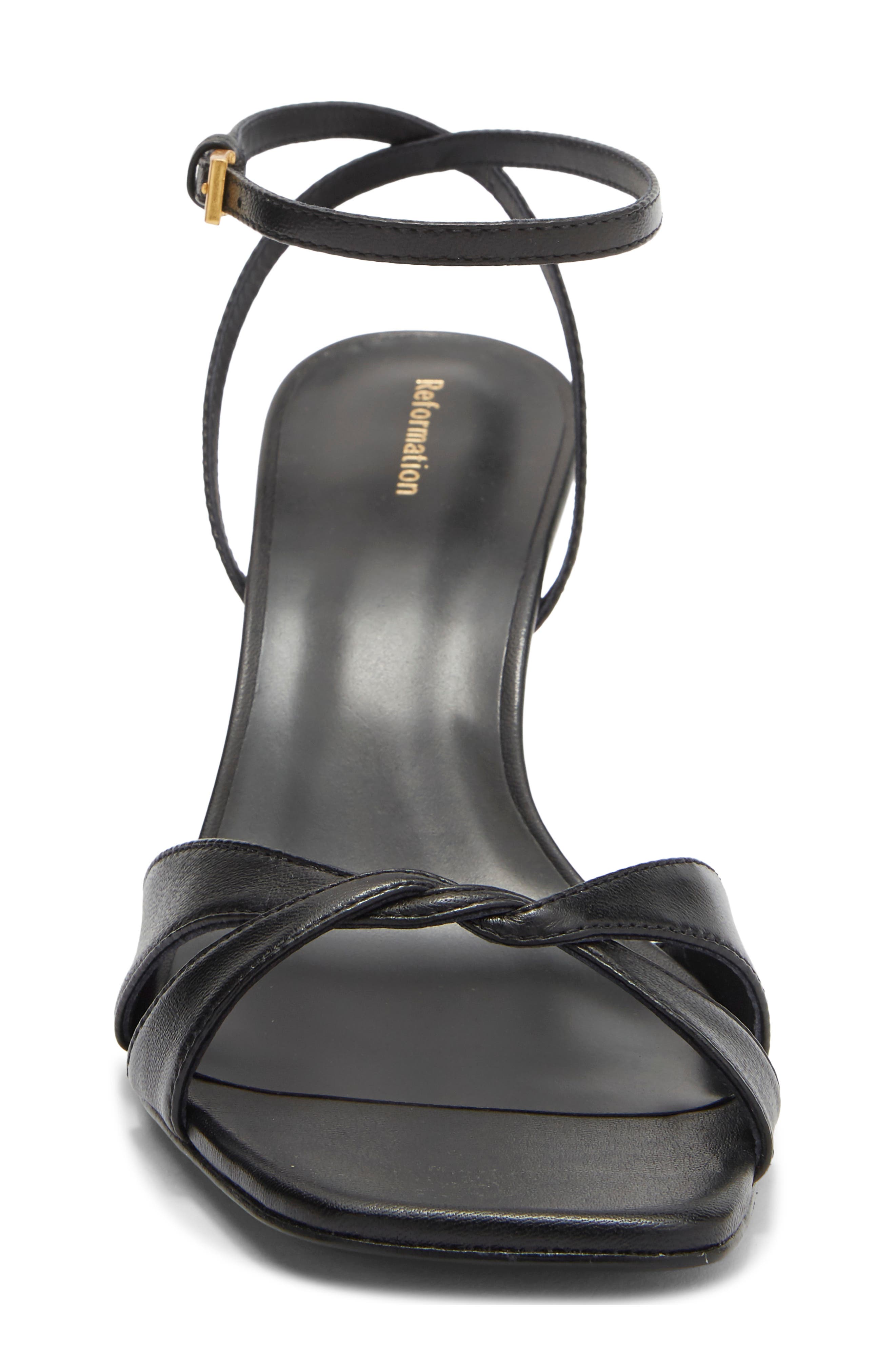 Margo Wedge Sandal, Alternate, color, BLACK LEATHER