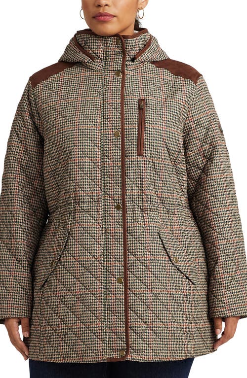 Ralph Lauren Lauren  Hooded Quilted Jacket In Brown