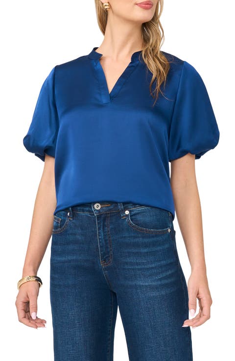 Puff Sleeve Satin Top