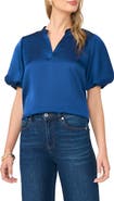 Vince Camuto Puff Sleeve Satin Top