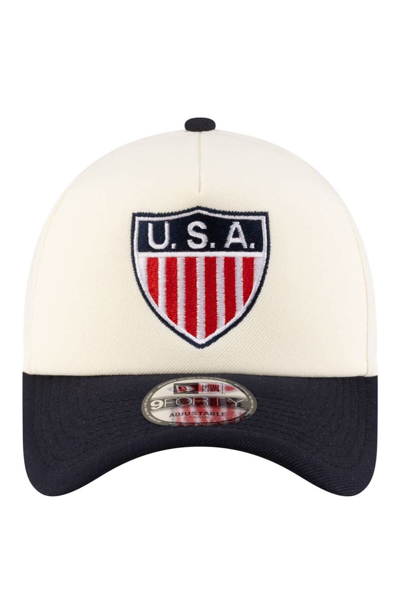 New Era Men's New Era Cream USMNT 1950 Retro Foam 9FORTY Adjustable Hat, Alternate, color,