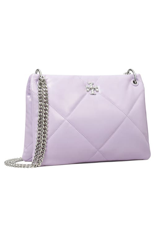 Tory Burch Small Kira Diamond Quilted Leather Shoulder Bag In Purple Heather