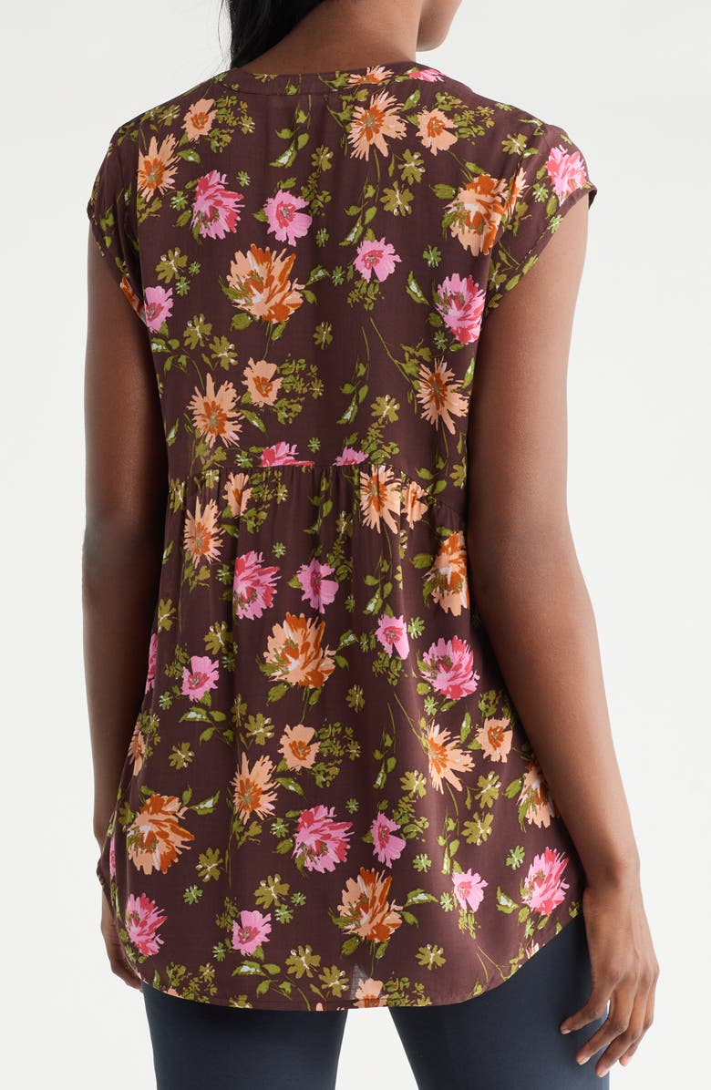 DR2 by Daniel Rainn Floral Cap Sleeve Top, Alternate, color, Brown