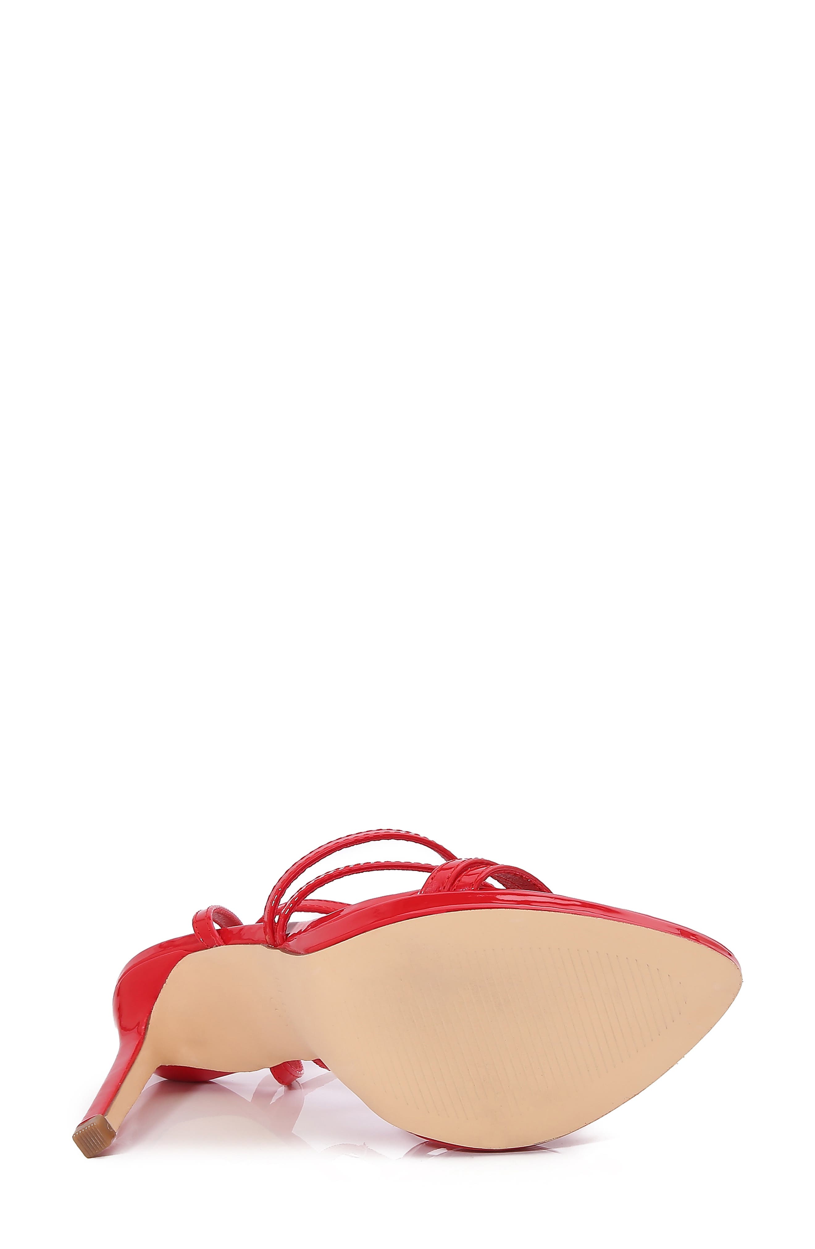 Herlinsa Ankle Strappy Stiletto Sandal, Alternate, color, RED