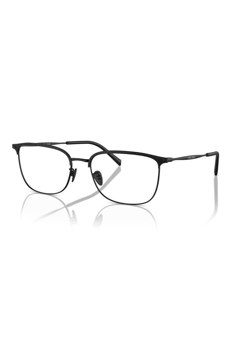 57mm Rectangular Optical Glasses, Alternate, color, MATTE BLACK / DEMO LENS