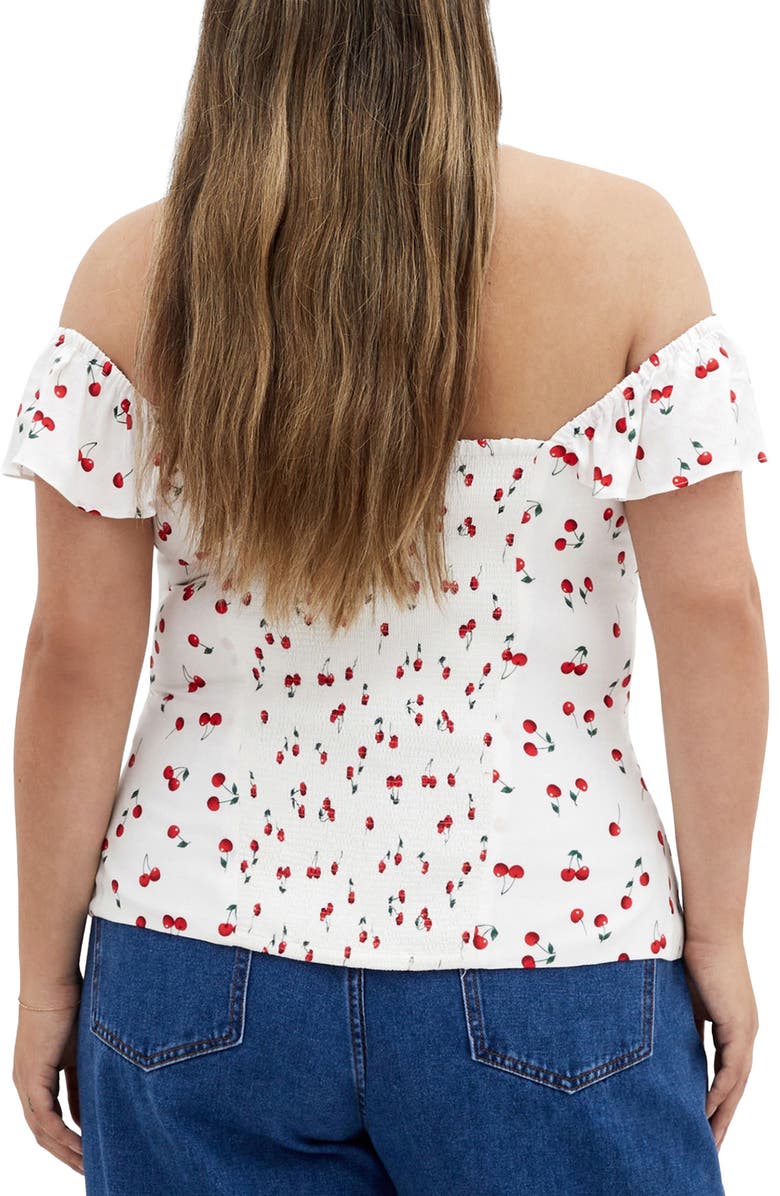 City Chic Bella Top, Alternate, color, Ivory Cherry