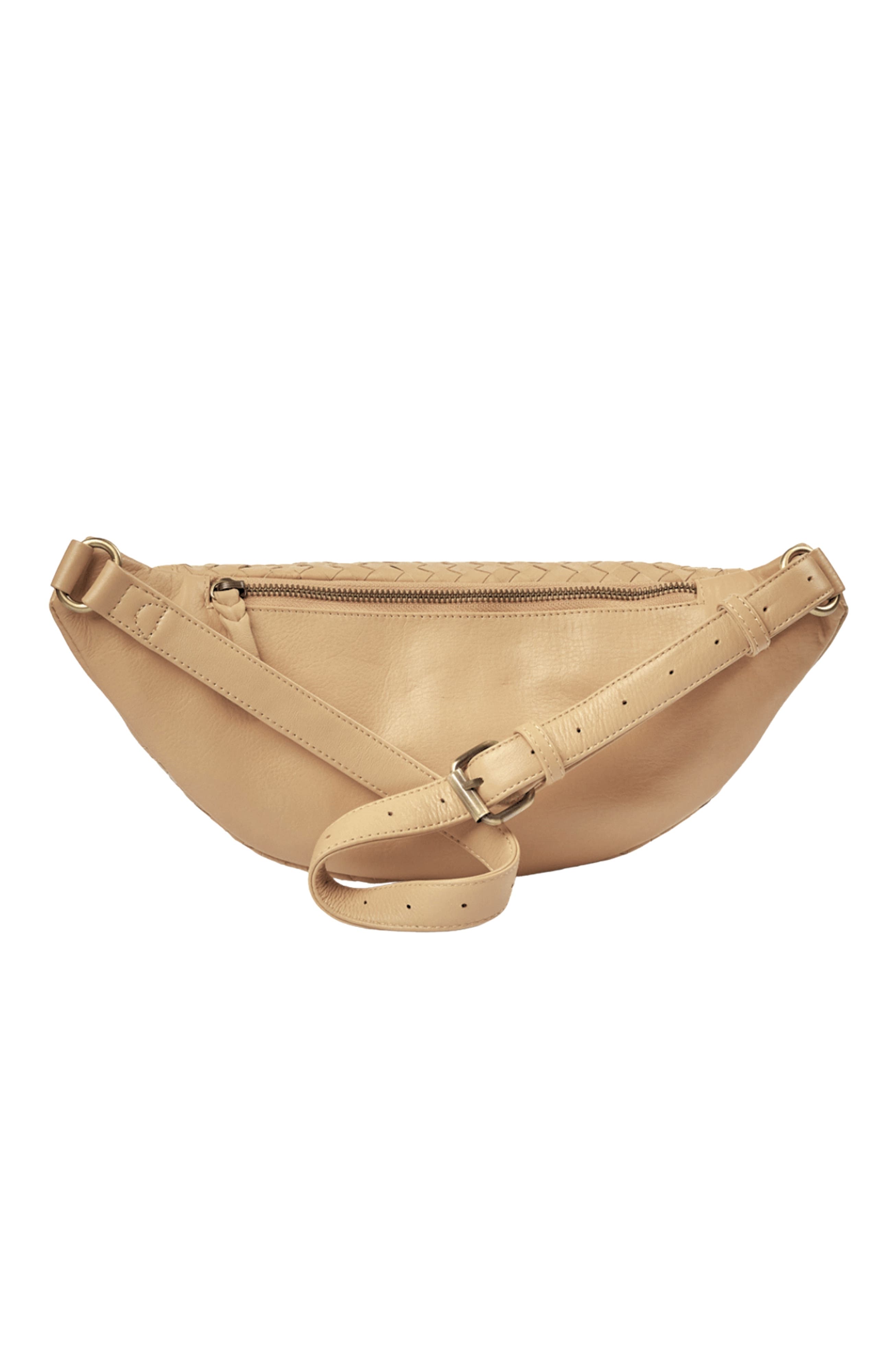 Mandrn Woven Leather Crossbody Bag, Alternate, color, Sand