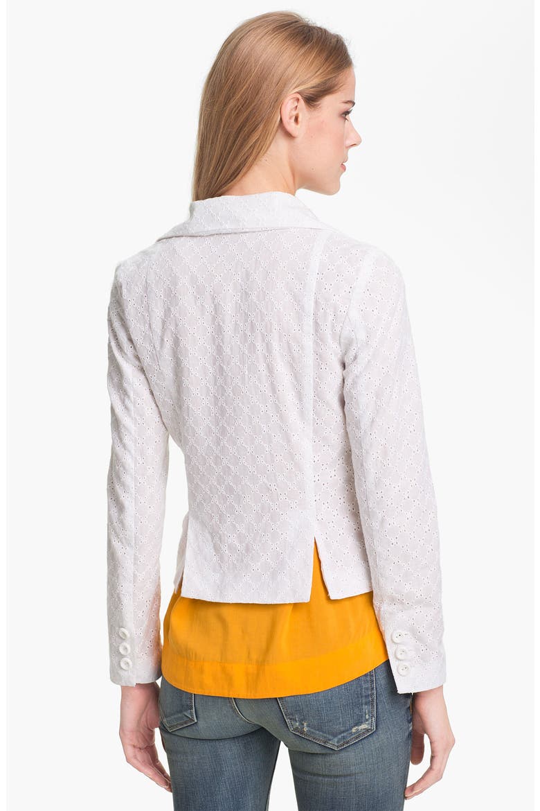 Eyelet Blazer, Alternate, color, WHITE