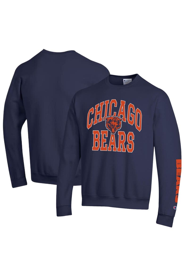 Men's Champion  Navy Chicago Bears Powerblend Fleece Sweatshirt, Main, color, Navy