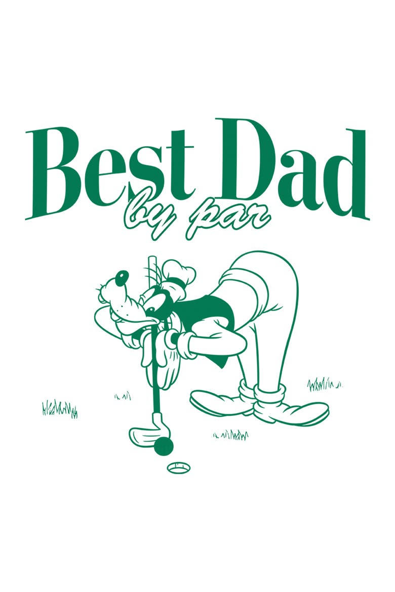 Men's Mickey & Friends Best Dad By Par  Graphic T-Shirt, Alternate, color, White