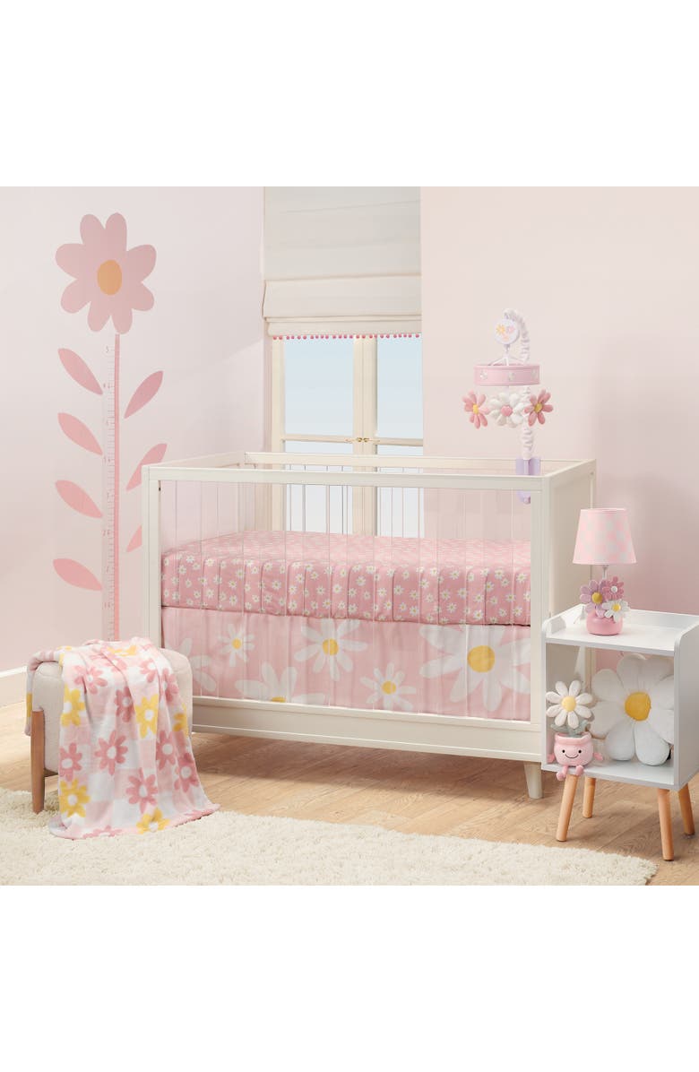 Lambs & Ivy Daisy Dreams Checkered Soft Luxury Changing Pad Cover, Alternate, color, Pink