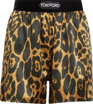 TOM FORD Leopard Print Stretch Silk Boxers