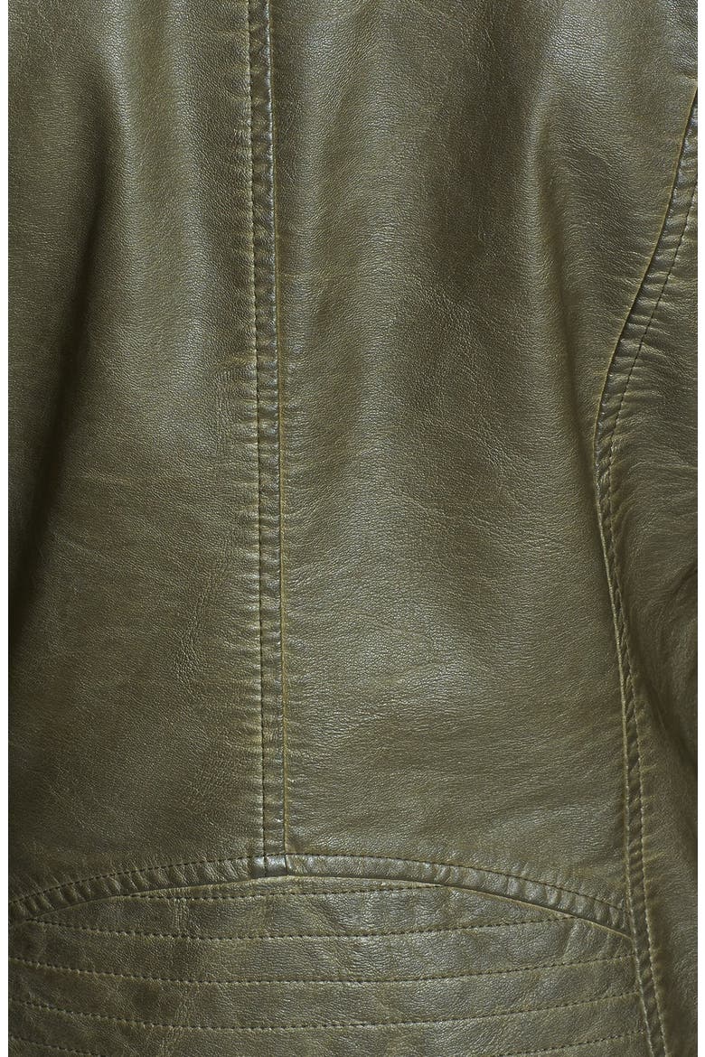 BB Dakota 'Dita' Faux Leather Moto Jacket, Alternate, color, OLIVE